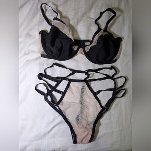 💥3/65$💥 Elegant Black and Tan Lingerie Set